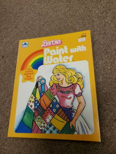 Barbie Vintage 1983 Paint with Water Book, Golden Books, New Condition