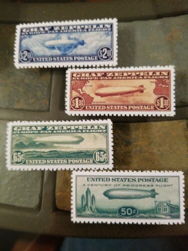 US Stamps #C13 C14 C15 C18 Graf Zeppelin Air Mail NG Perf High Quality Replicas