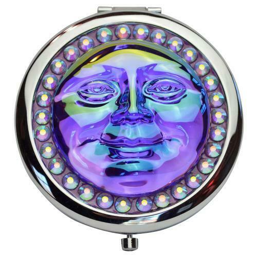 KIRKS FOLLY SEAVIEW WATER MOON COMPACT PURPLE AND SILVER TONE