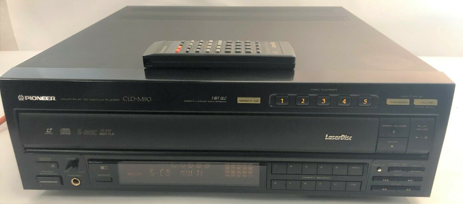 Pioneer Cld-m90 Laserdisc Multi-play 5 Cd Cdv/ld Player + Remote