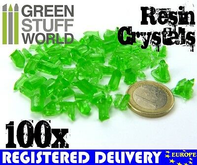GREEN Resin Crystals - for Miniature Bases Warhammer Model Scenery Landscape