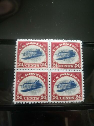 Sc# C3a Us Air Mail "inverted Jenny" Stamp Reproduction Place Holders Block Of 4