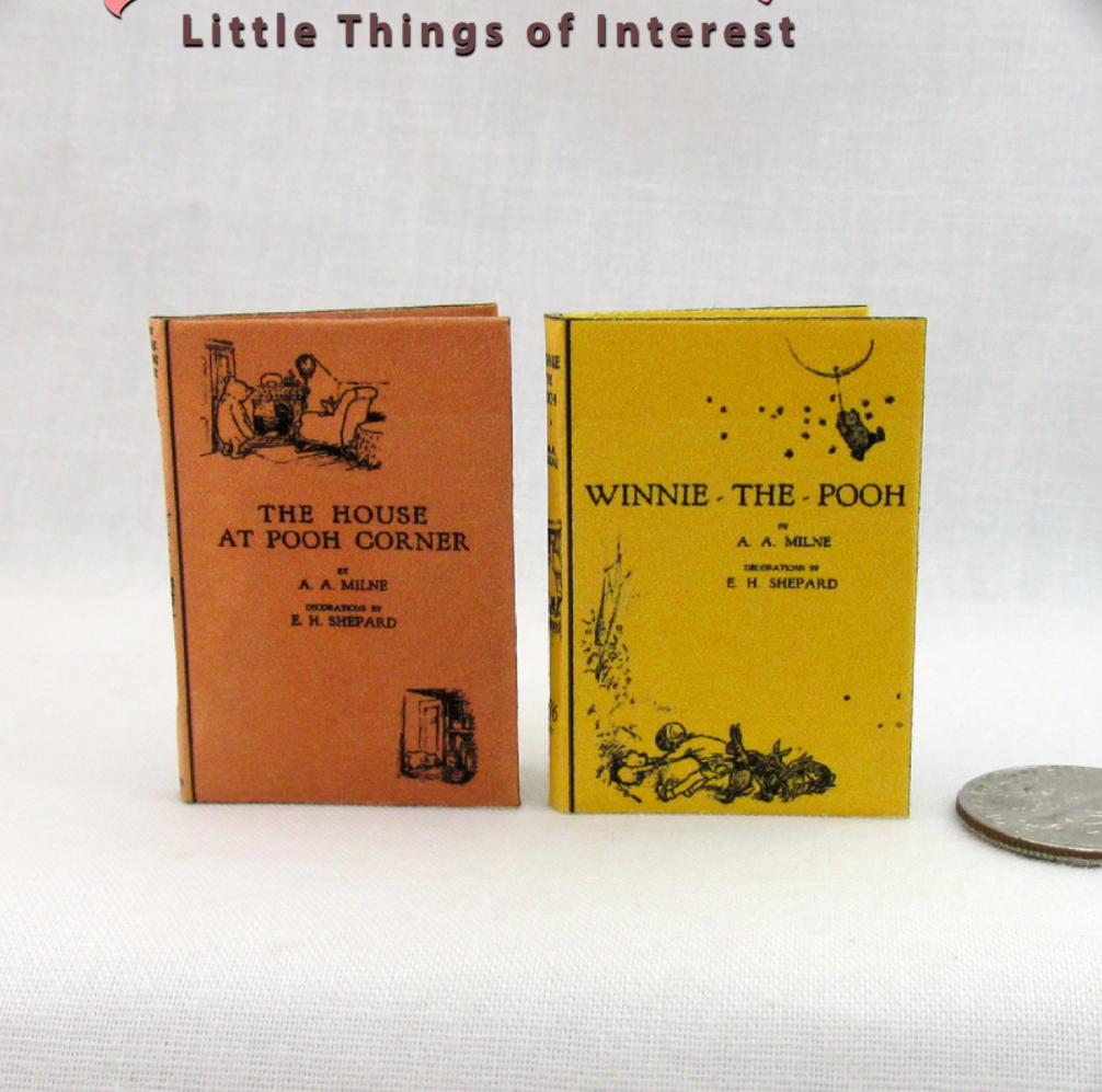 1:6 Scale Winnie The Pooh Book Set Of 2 Books Readable Illustrated Books