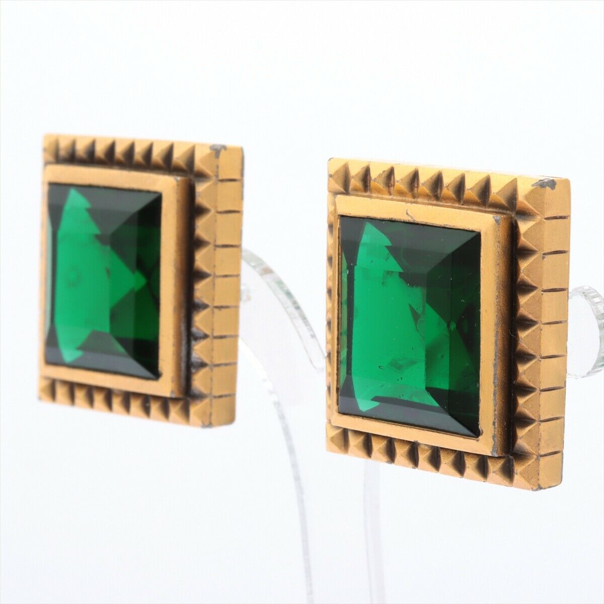 Yves Saint Laurent Earring (binaural) Gold Plated Gold Color Stone