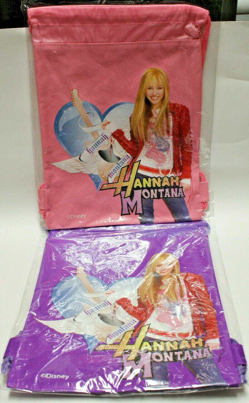 Disney Hannan Montana Pink Purple Backpacks Set of 2 Pieces Size-14x10 inches