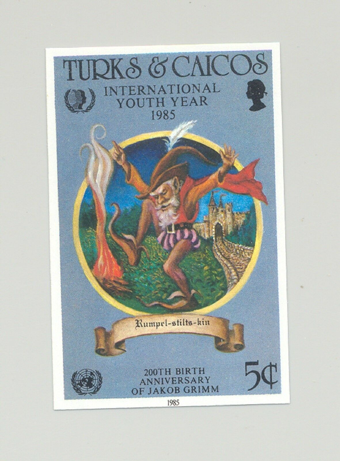 Turks & Caicos #674 Youth Year, Un, Grimm Fairy Tales 1v Imperf Proof