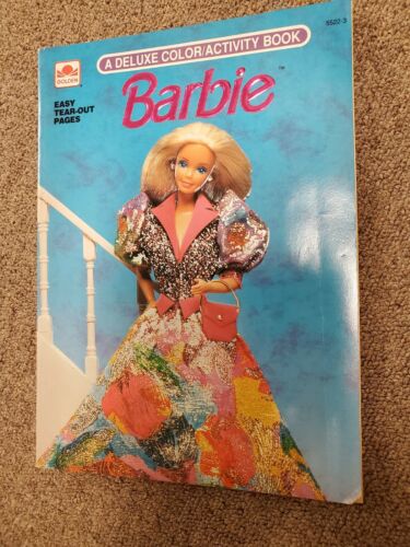 Barbie 1991 Deluxe Activity Coloring Book, New, Unused, Yellowing Inside Cover