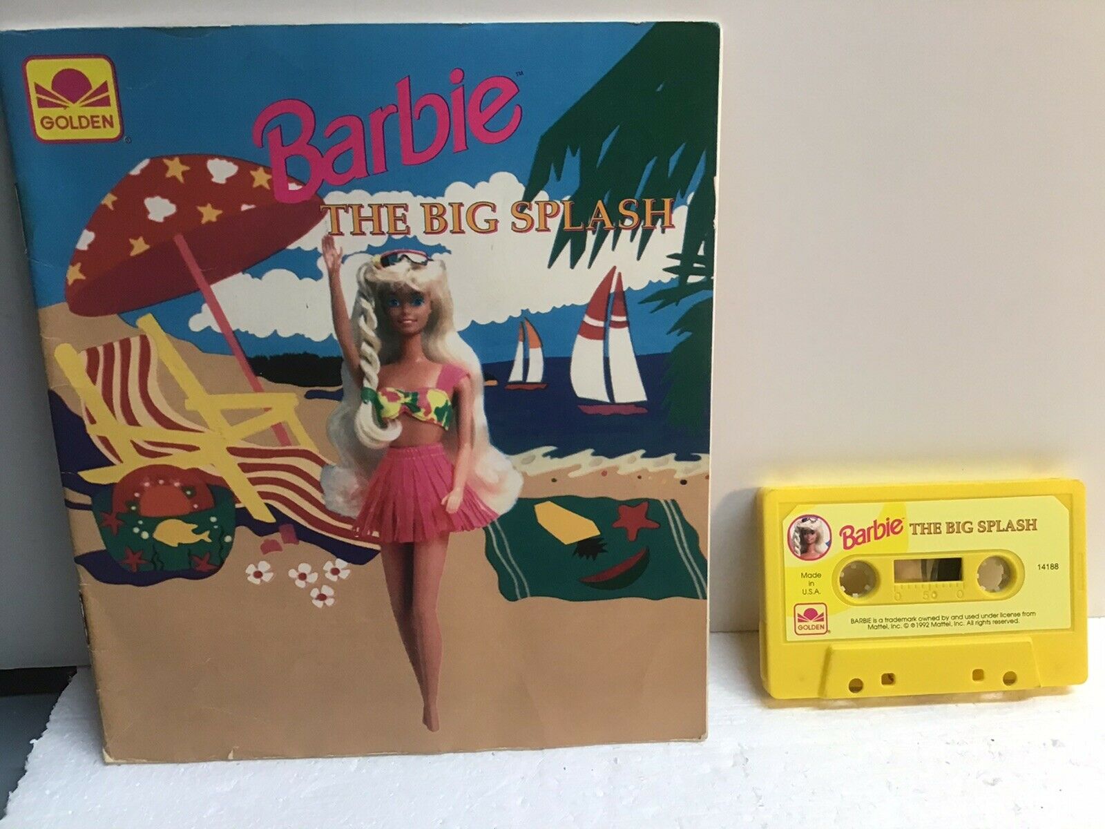 barbie / the big splash / book with cassette tape / 1992