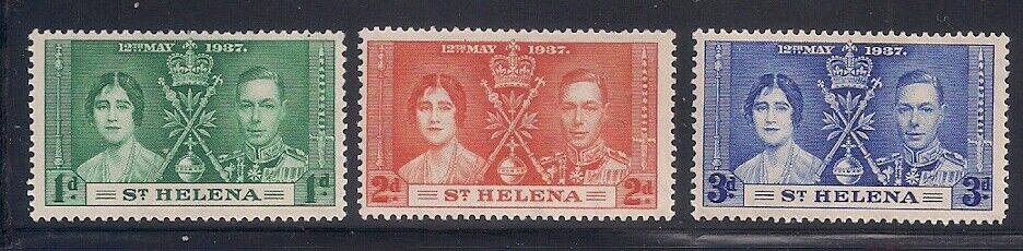 St. Helena  1937   Sc # 115-17   Coronation   Mlh   (5033-)