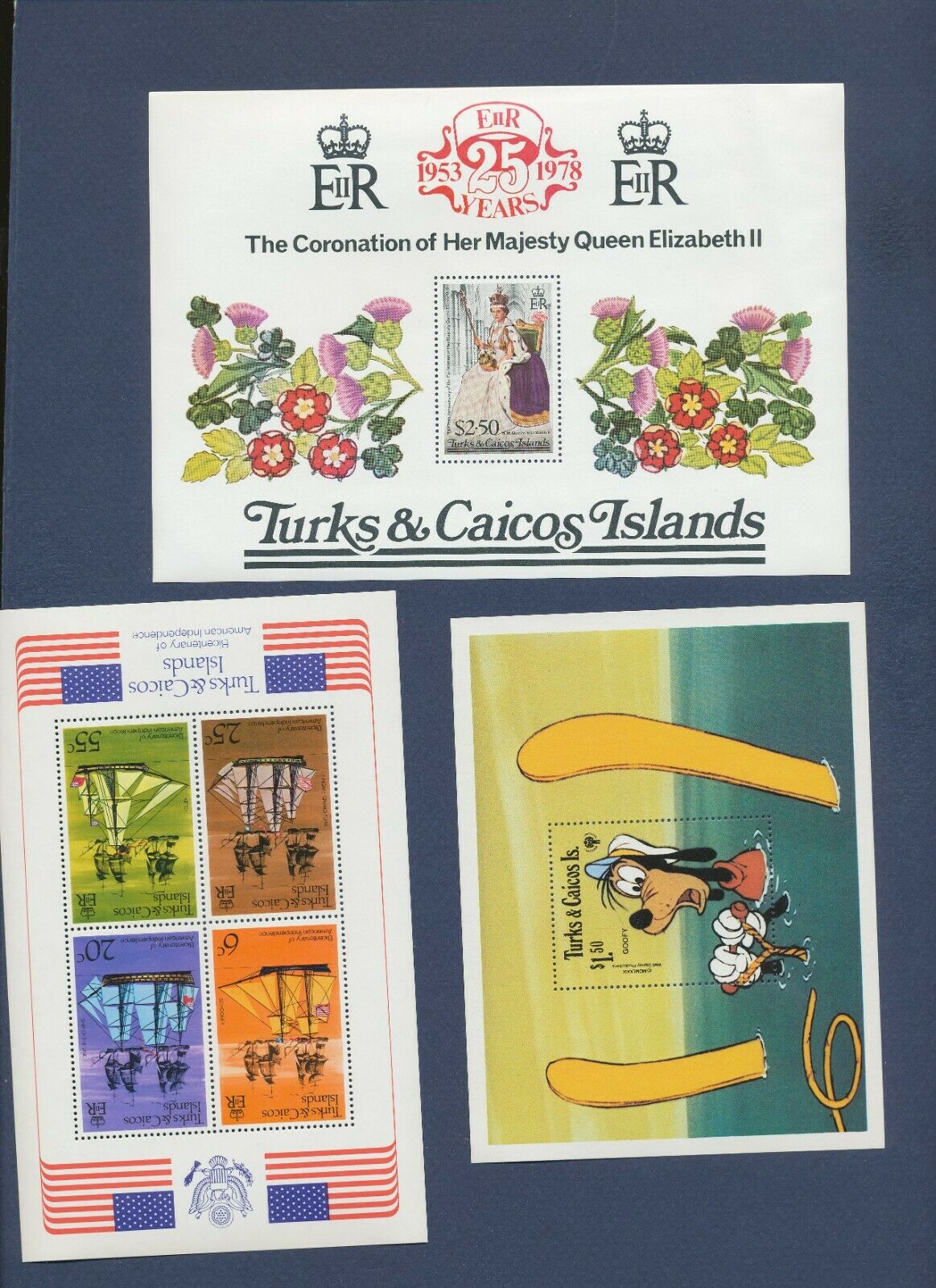 TURKS & CAICOS -    FVF MNH - seven different S/S - 1974-1984  --- TWO SCANS