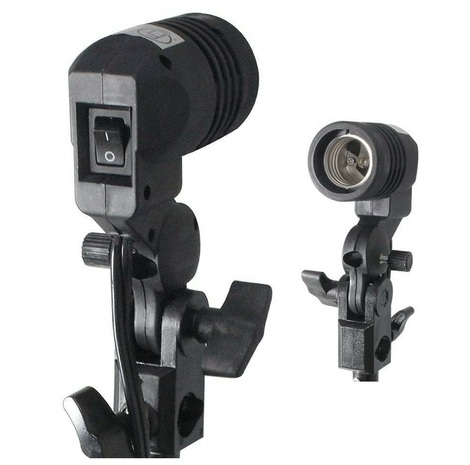 Photo Studio Single Head Light Socket Adapter w Umbrella Bracket LMS376