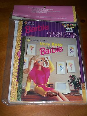 Little Golden Book Very Busy Barbie Coloring Book Gift Set 1998 New