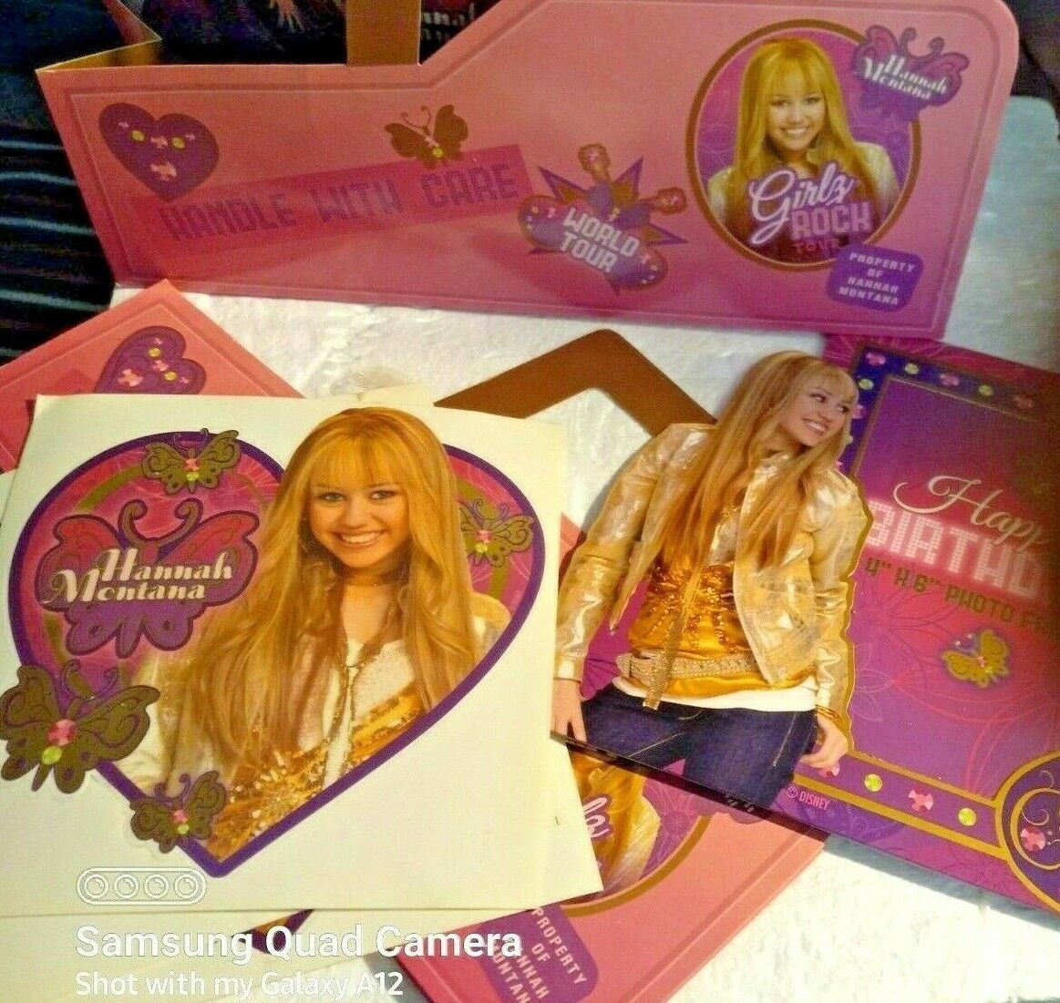 Hannah Montana-disney-lot Of Stickers-4 X 8 Frames & 2 Girls Rock Tour Totes--