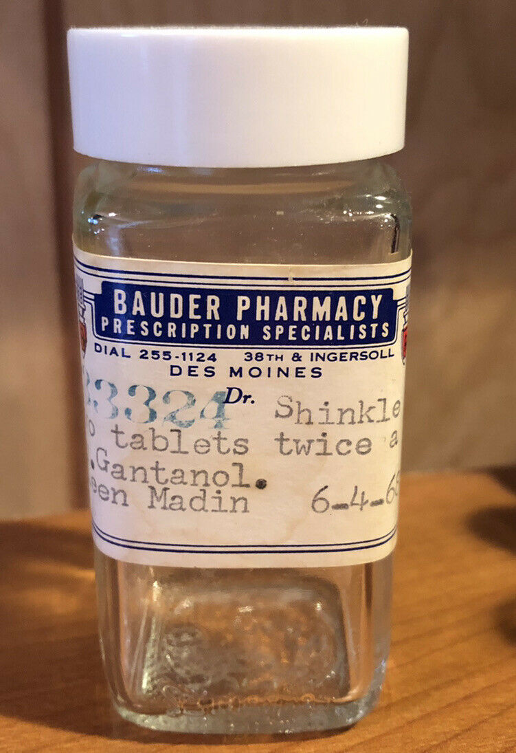 Vintage Des Moines Iowa Pharmacy Medicine Bottle