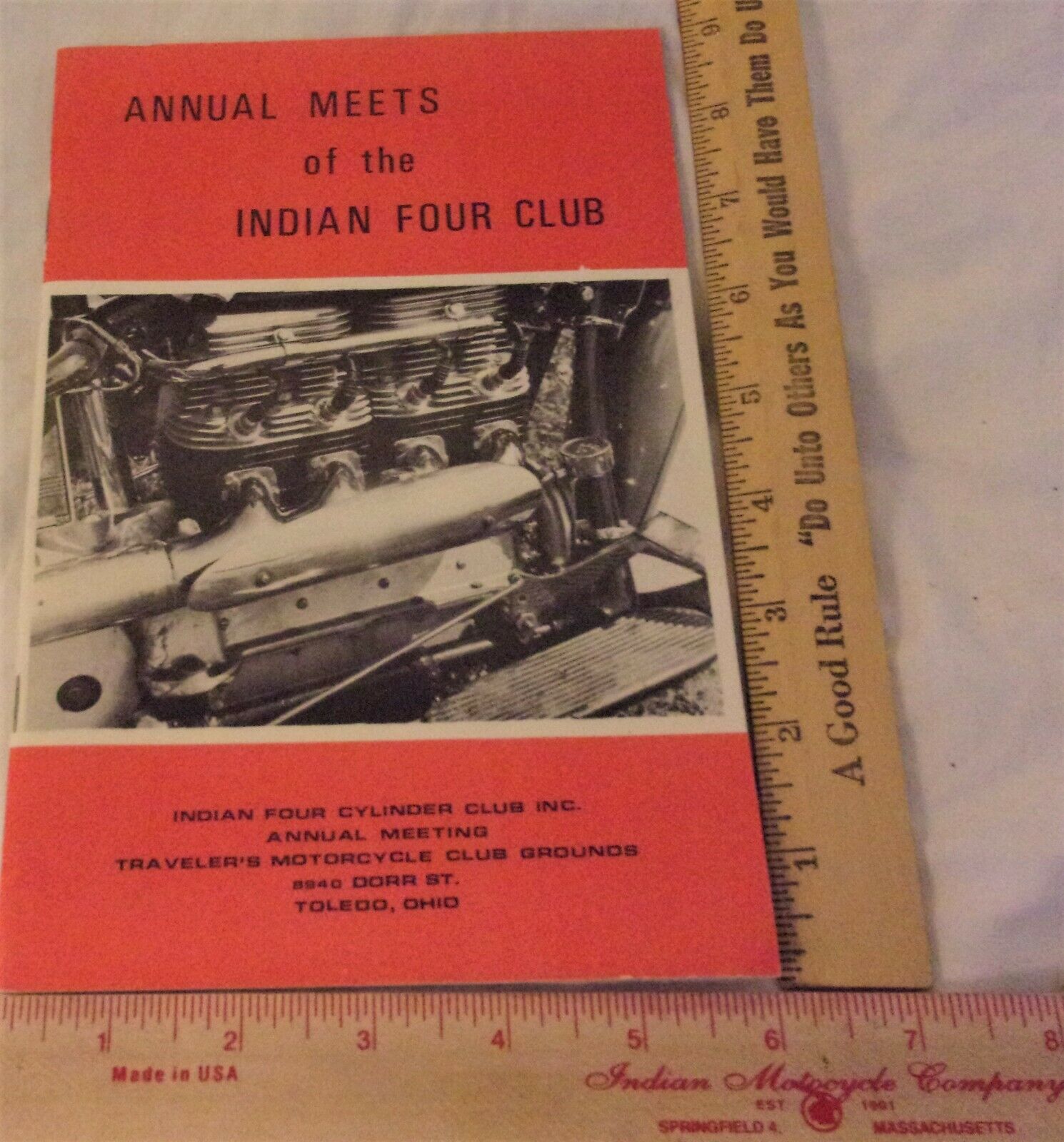 1960s Indian Four Club Magazine Vintage Old American Motorcycle Collectible Book