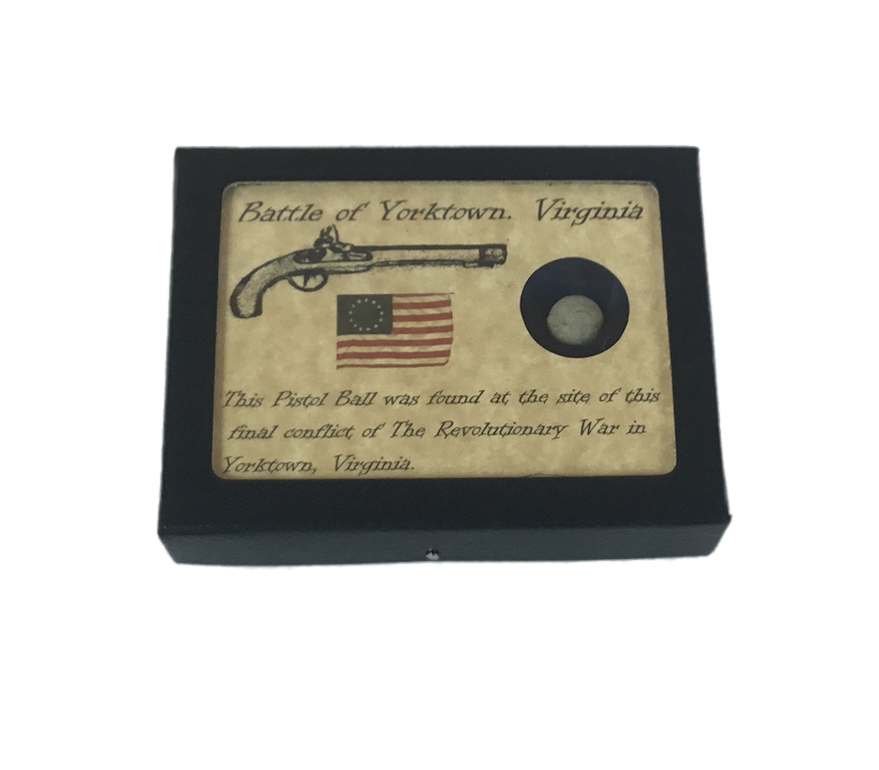 Authentic Revolutionary War Pistol Ball from Yorktown, VA with Display Case